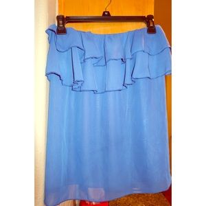 Off the shoulder royal blue blouse